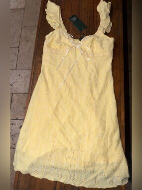 Target Yellow Eyelet Sundress with Ruffle Straps